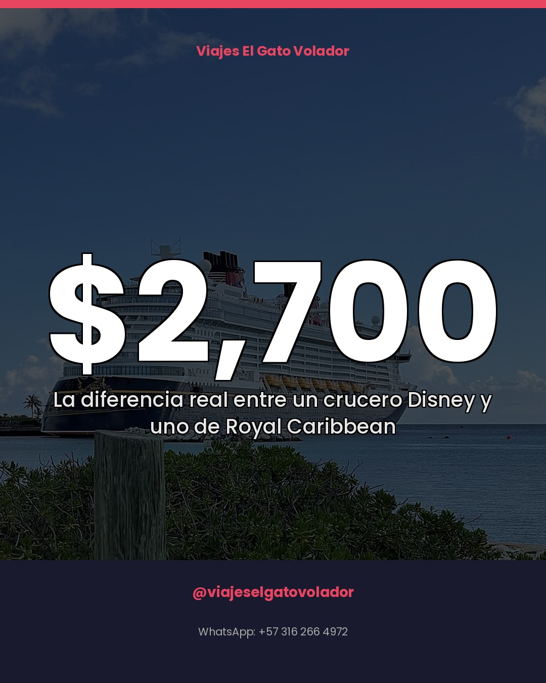¿Crucero Disney o Royal Caribbean? Esto cuesta cada uno