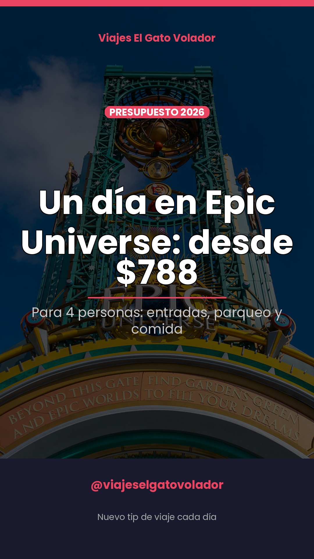 ¿Cuánto cuesta un día en Epic Universe para una familia de 4?